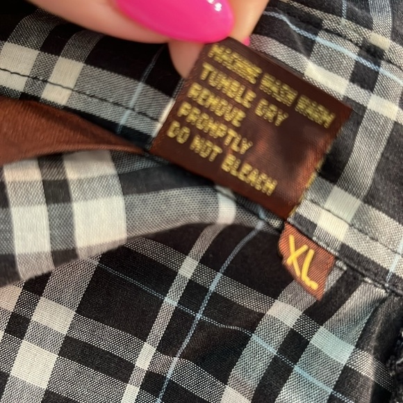 Vintage BJR Western Wear Shirt Pearl Buttons Casual Button Down Plaid Size XL - Picture 9 of 9